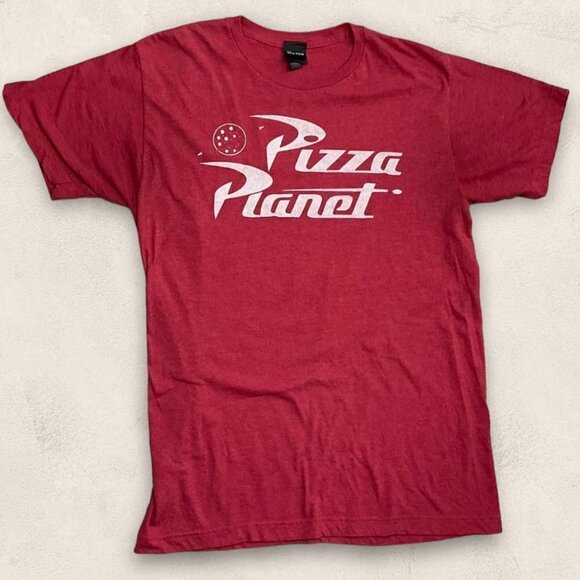 Disney Pixar Pizza Planet Tee Shirt Heather Red Size M - Picture 3 of 5